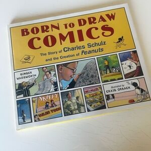 Born to Draw Comics The Story of Charles Schulz Hard Cover Book